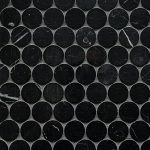 Penny Round 1 Inch Nero Marquina Polished Honed