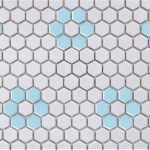 1 Inch Hexagon Flower White Light Blue