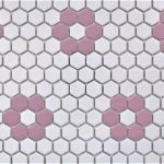 1 Inch Hexagon Flower White Pink