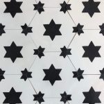 8 Inch Hexagon Star 13 Black White