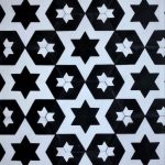 8 Inch Hexagon Star 14 Black White