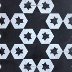 8 Inch Hexagon Star 15 Black White