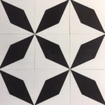 8X8 Large Star Black White