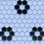 HP 1 Inch Hexagon Flower White Black