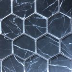 Recycled Glass Hexagon Nero Marquina 2 Inch, 3 Inch