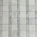 Stripes Oriental White Carrara Honed