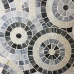 Stained Glass Gray Concentric Circles