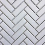 HP 1X3 Herringbone White Glass, Matt